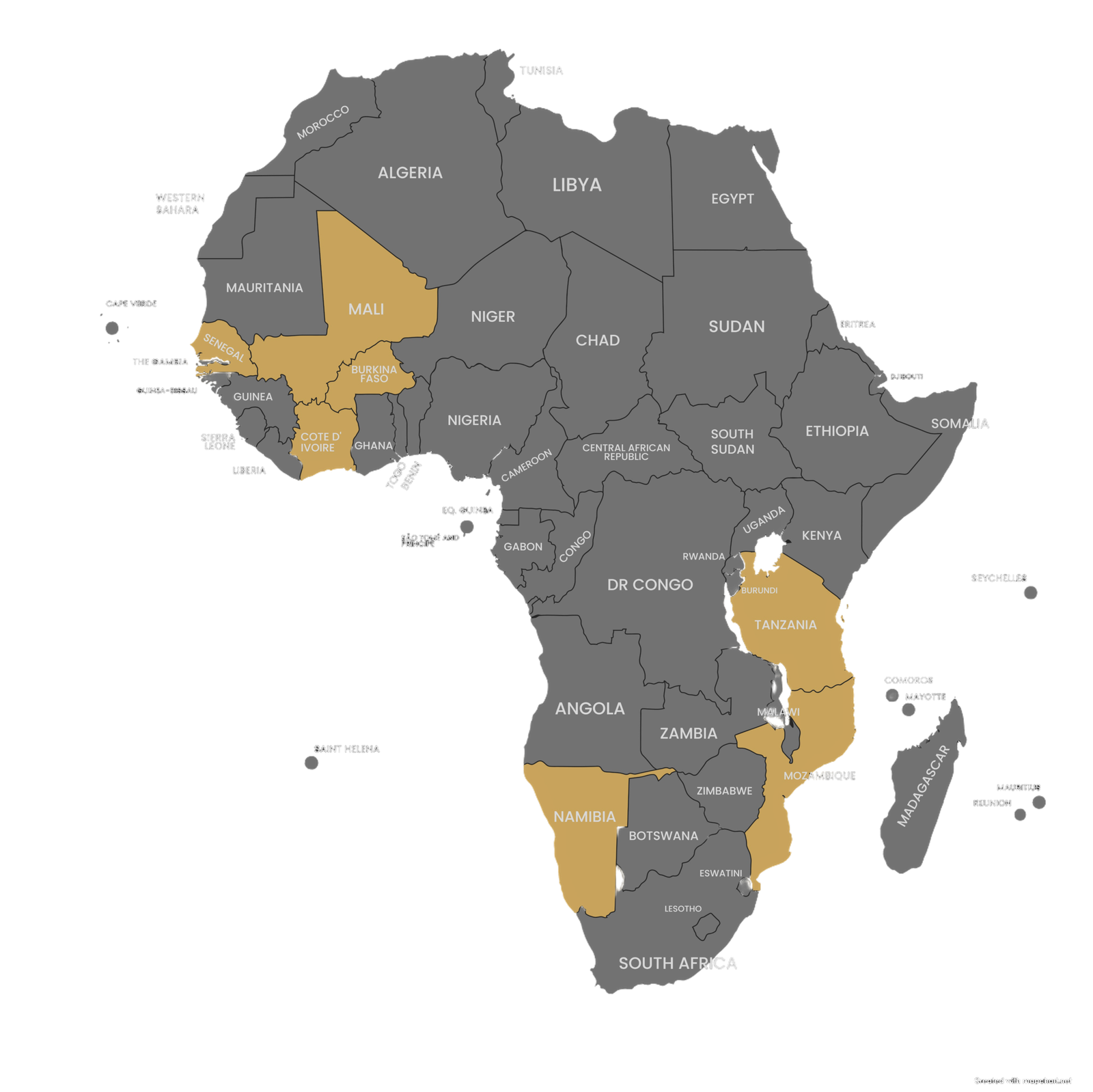 Africa target markets map